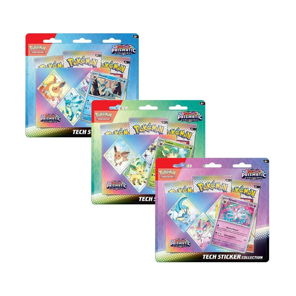Prismatic Evolutions Tech Sticker Collection (1 Pack) Pokémon TCG sealed product from Pixel and Packs