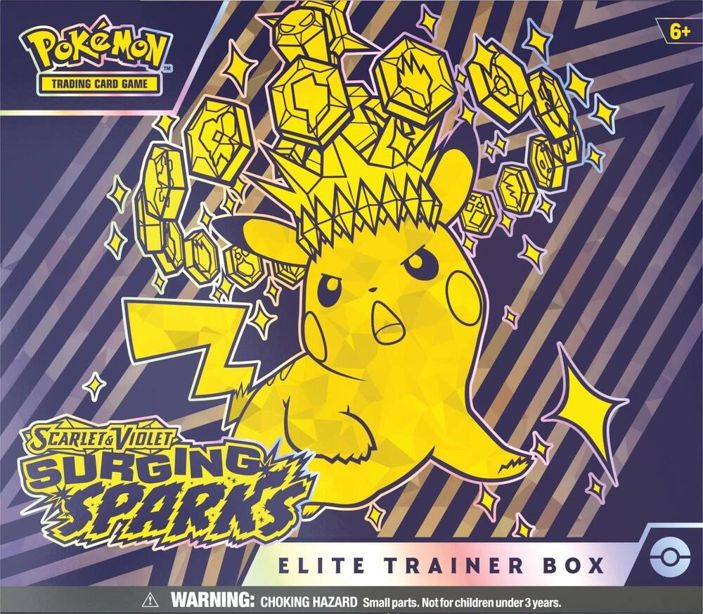 Surging Sparks Elite Trainer Box Pokémon TCG sealed product from Pixel and Packs